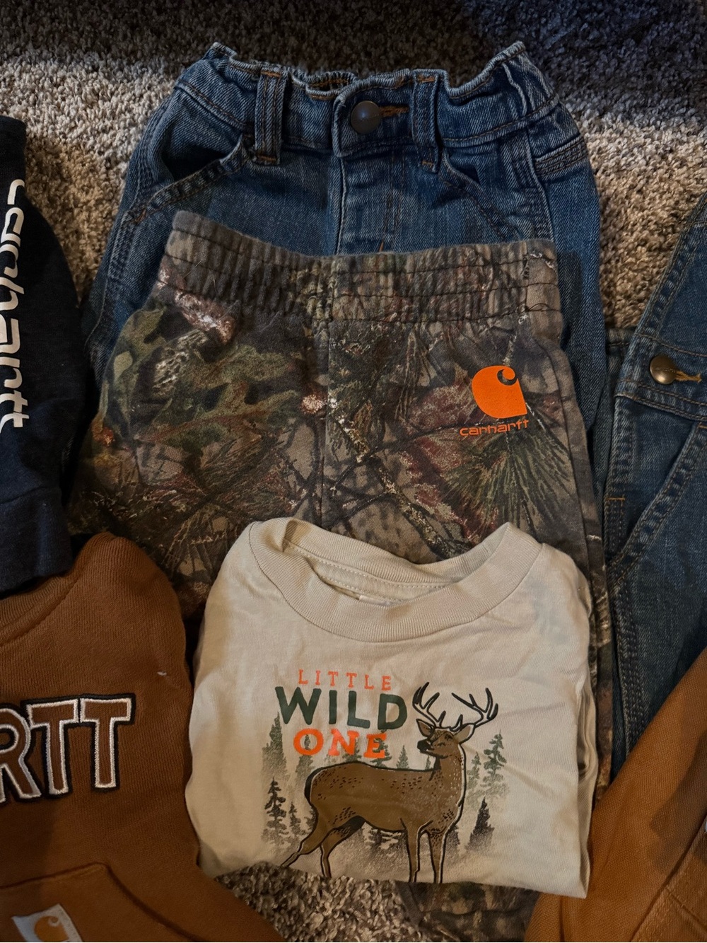 3 months Carhartt Brown & Denim Mix: Kids Workwear Set with Camo & Graphic Tees - Picture 5 of 7